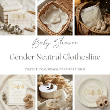 Neutral Vintage Baby Clothesline Baby Shower