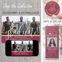 Maroon & Gold Modern Graduation Celebration