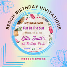 Beach Birthday Invitations