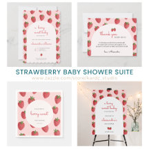 Pink Strawberry Berry Sweet Baby Shower