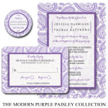 The Modern Purple Paisley Wedding Collection
