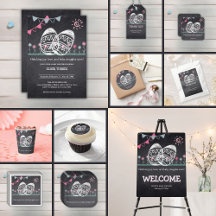 Easter Eggs Chalkboard Drawing Baby Shower