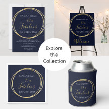 70 and Fabulous Birthday Party Supplies Navy Gold