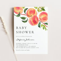 Watercolour Peaches Summer Invitation Collection