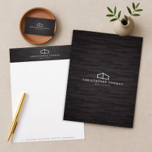Modern Home Logo Dark Wood Realtor Business Suite