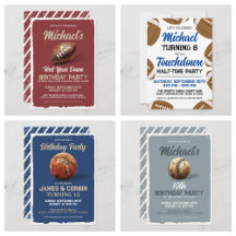 Sports Theme Birthday Party Invitations