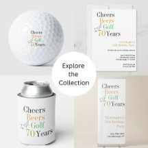 70th Birthday Golf Cheers Beers Party 