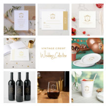 Gold Wedding Crest Customizable Monogram