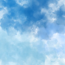 Soft Blue Sky Watercolor Cloud