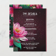Elegant Lotus Wedding Invitation   Floral Cosmic 