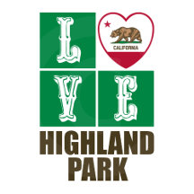 Love Highland Park California State Flag Heart