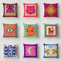 Dopamine Aesthetic Maximalist Throw Pillow Set 12