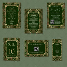 Dark Green Gold Art Deco Collection