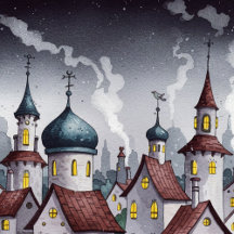 Watercolor architectural illustrations