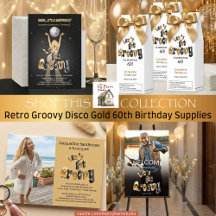 Retro Groovy Disco Gold 60th Birthday Supplies