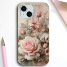 Pretty Vintage Shabby Chic Pastel Pink Rose 