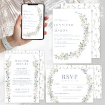 Rustic blue wildflower wedding