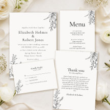 Black & White Minimalist Line Art Wedding Suite
