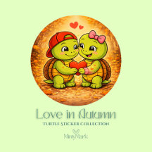 Love in Autumn – Turtle Sticker Collection 🍂🐢