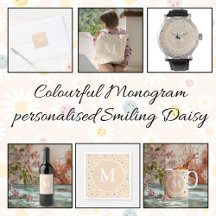 Colourful Monogram personalised Smiling Daisy 