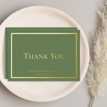 Elegant Minimalist Foil Wedding Thank You Cards