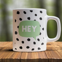Modern Black Dots & Green Bubble Speech With Hey 