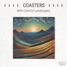 Coasters with Colorful Landscapes 