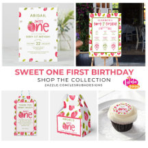 Sweet One Girls Strawberry First Birthday Party