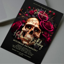 Adult Halloween Birthday Party Invitation
