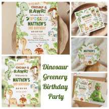 Dinosaur Greenery Birthday Party