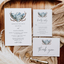 Rustic Antlers Mountain Boho Wedding Suite
