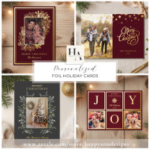 Personalized Foil Holiday Cards