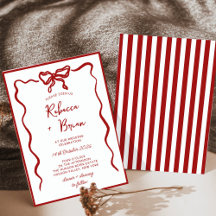 Red Hand Drawn Bow Ribbon Sketch Wedding