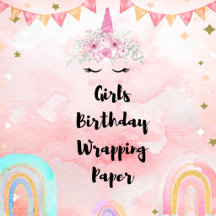 Girls Birthday Wrapping Paper
