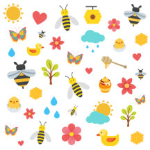 Cute Honey Bees   Spring Garden