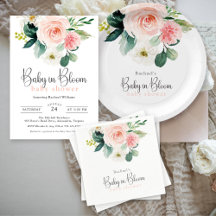 Baby in Bloom Blush Pink Floral Baby Shower Girl