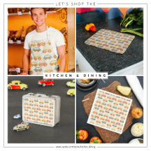 Vintage Multicolor Cars Pattern Art (Kids Theme)