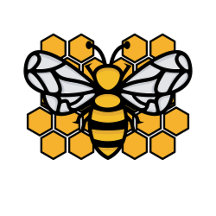 Modern Honeybee Geometric Honeycomb Pattern 