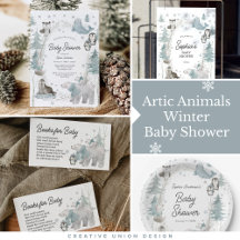 Arctic Snow Animals Winter Baby Shower