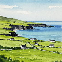 Watercolor sea and beach illustrations