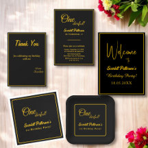 Elegant Chic Black And Gold Birthday Collection