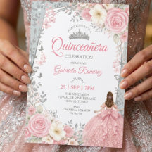 Blush Pink Silver Butterfly Quinceañera