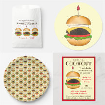 Modern Cheeseburger Cookout BBQ Party Collection