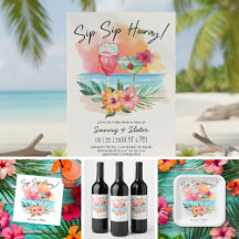 Seaside Sippin' Tropical Beach Couples Baby Shower