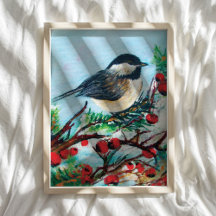 Shop This Sweet Winter Chickadee Art Collection