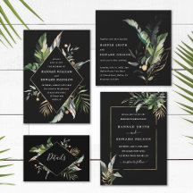 Wild Tropical Foliage Black Collection