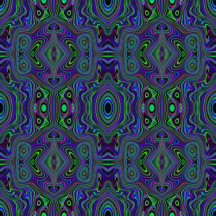 Trippy Retro Royal Blue and Lime Green Abstract