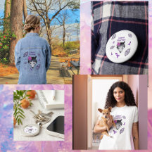 Lupus Warrior Wolf Purple Ribbon Butterfly
