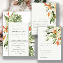 Tropical Orange Green Leafy Botanical Collection