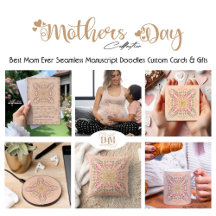 Floral Soft peach kaleidoscopic Script Best Mom 